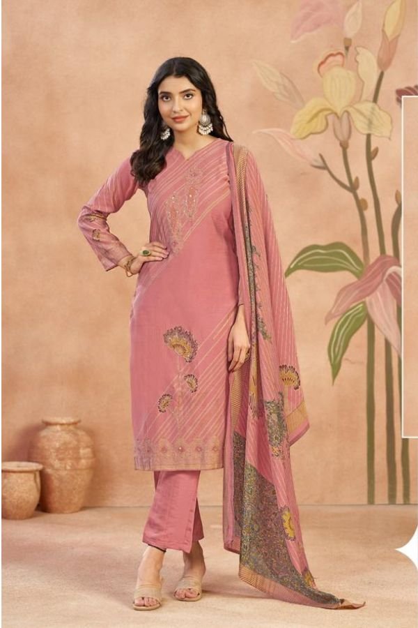 Kesar Karachi Palak Muslin Ladies Salwar Suit 1001