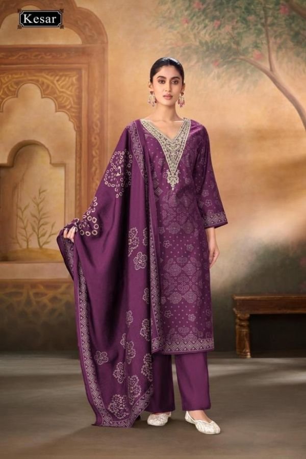 Kesar Karachi Palak Muslin Ladies Salwar Suit 2001