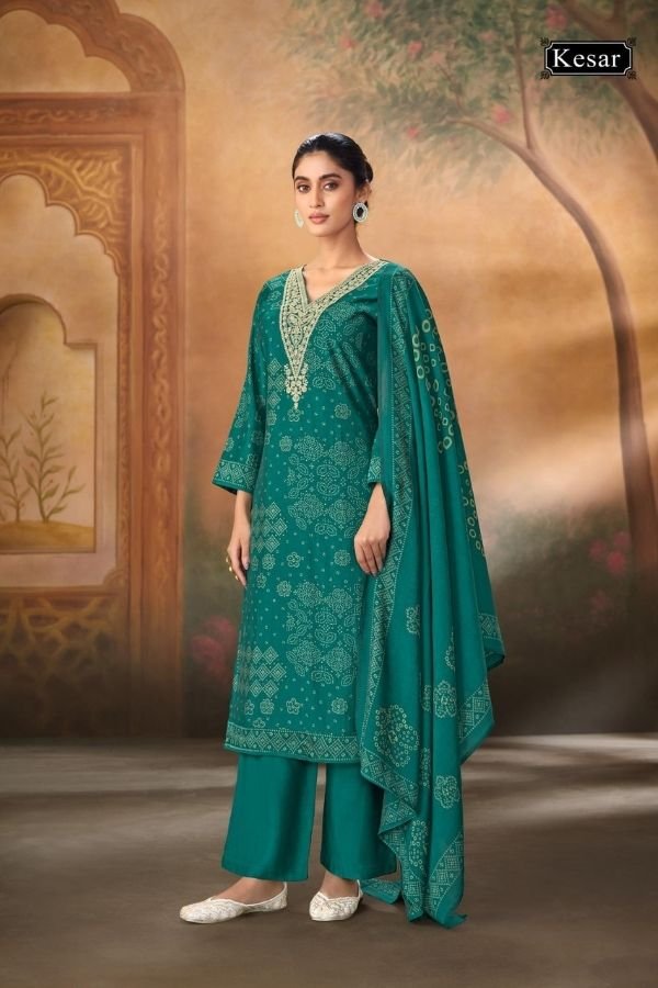 Kesar Karachi Palak Muslin Ladies Salwar Suit 2003
