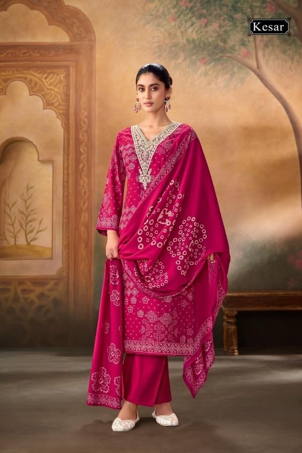 Kesar Karachi Palak Muslin Ladies Salwar Suit 2004