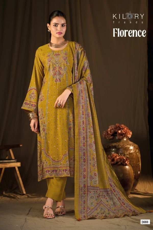 Kilory Trends Florence Pure Muslin Slub Ladies Suit 2691