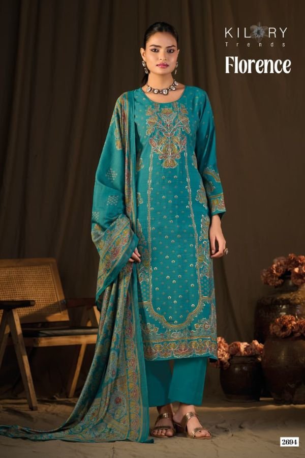 Kilory Trends Florence Pure Muslin Slub Ladies Suit 2694