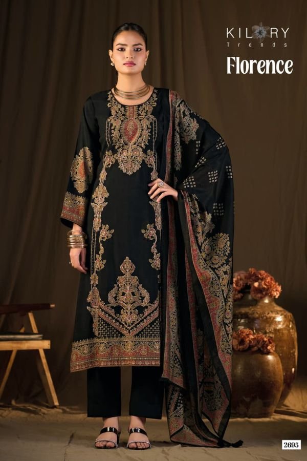 Kilory Trends Florence Pure Muslin Slub Ladies Suit 2695