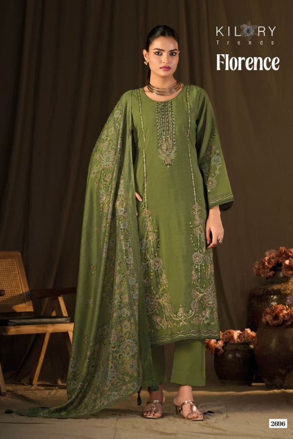 Kilory Trends Florence Pure Muslin Slub Ladies Suit 2696