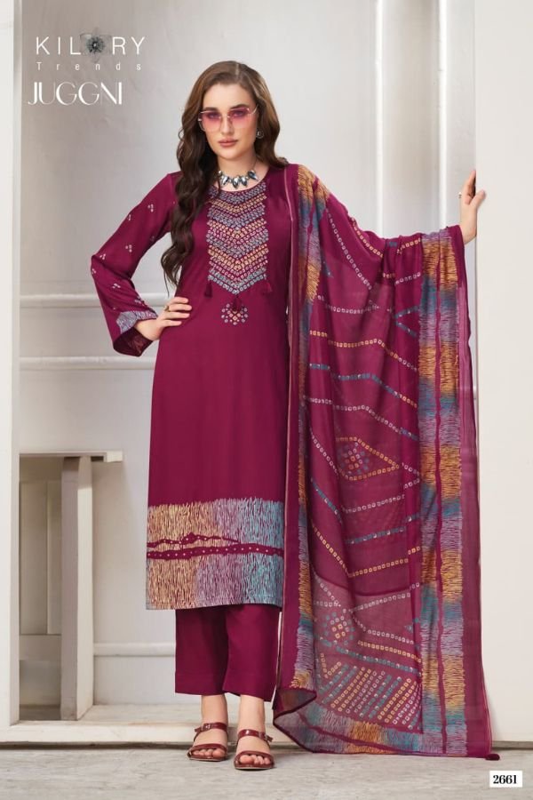 Kilory Trends Juggni Pure Gajji Silk Ladies Suit 2661