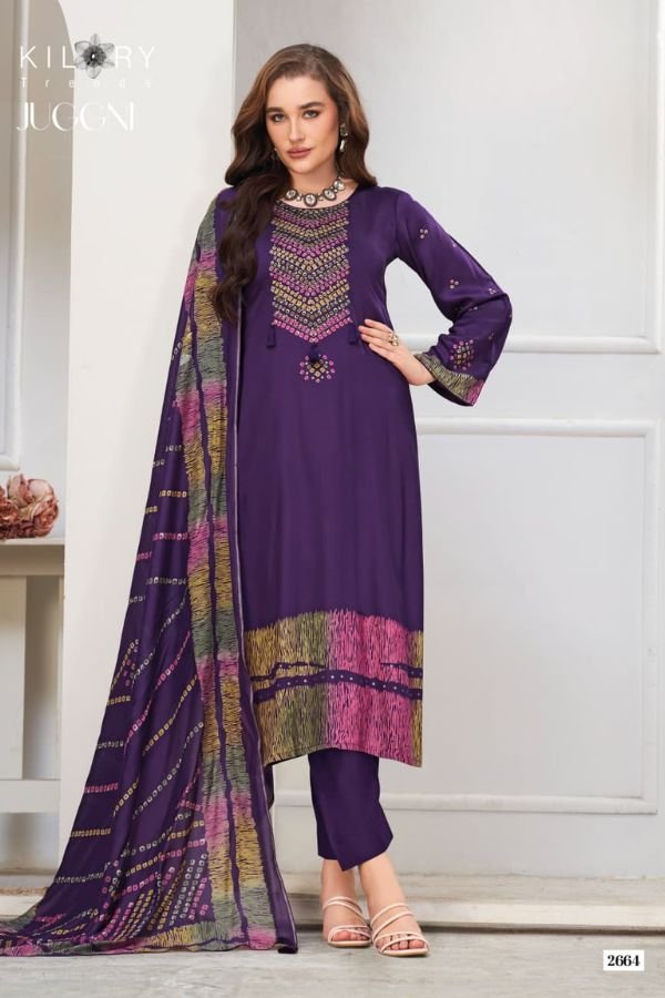 Kilory Trends Juggni Pure Gajji Silk Ladies Suit 2664