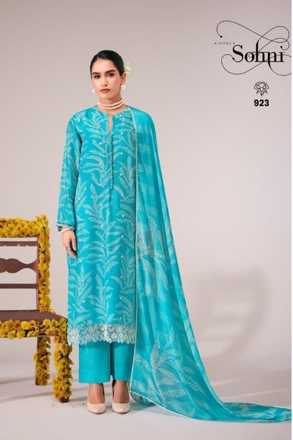 Kimora Fashion Sohni Pearl Pure Muslin Ladies Suit 923