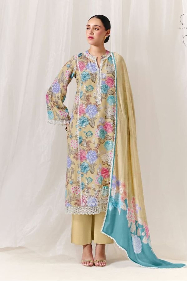 Kimora Fashion Sohni Rosa Pure Muslin Ladies Suit 994