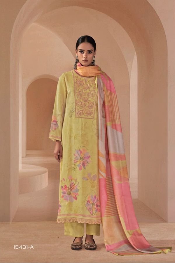 Omtex Afseen Muslin Silk Ladies Suit 15431-A