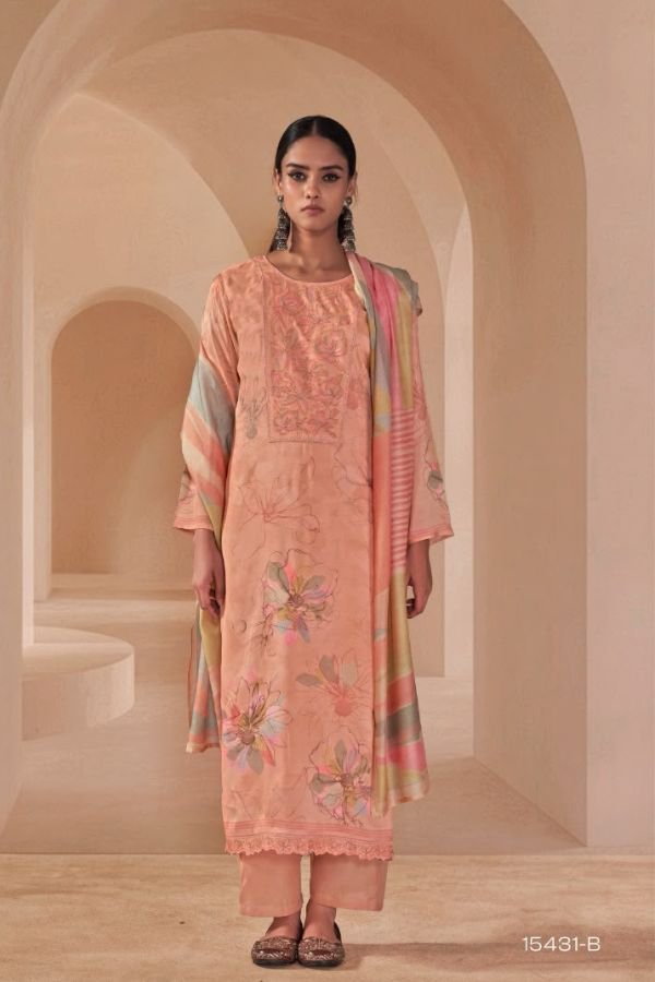 Omtex Afseen Muslin Silk Ladies Suit 15431-B