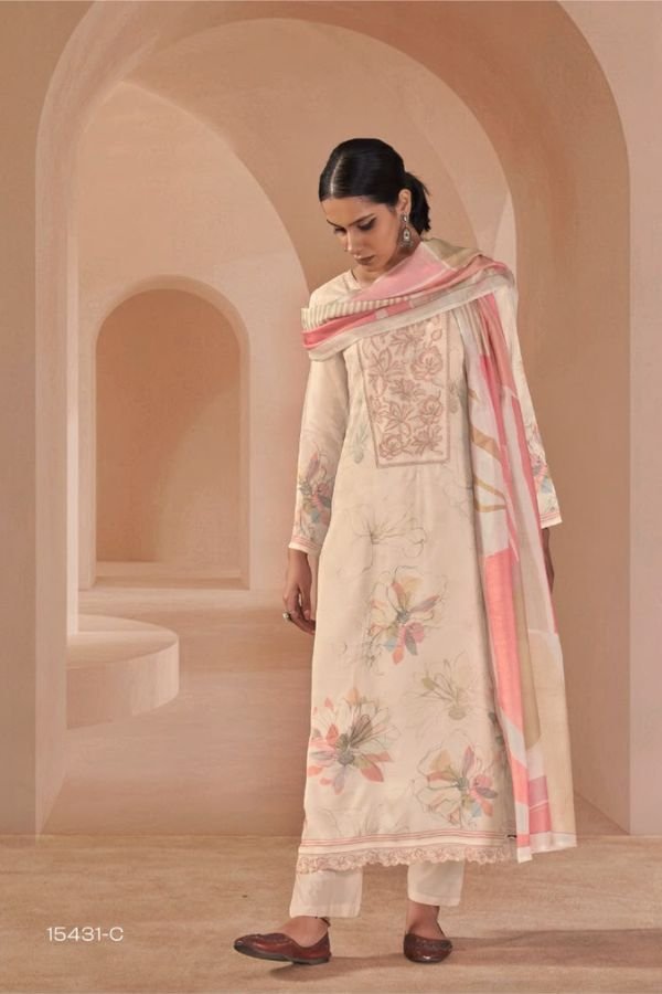 Omtex Afseen Muslin Silk Ladies Suit 15431-C