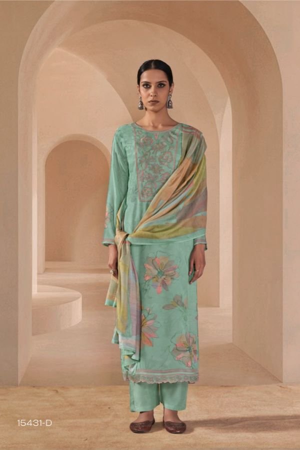 Omtex Afseen Muslin Silk Ladies Suit 15431-D