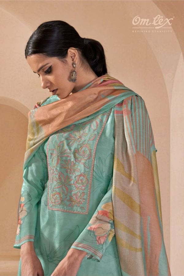 Omtex Afseen Muslin Silk Ladies Suit 15431-D