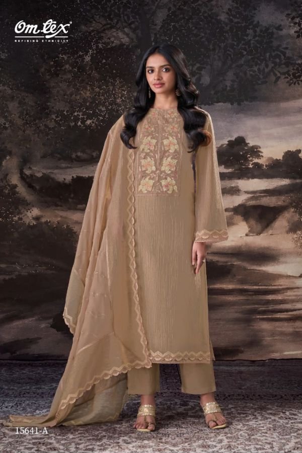 Omtex Priscilla Silk Tissue Crush Ladies Suit 15641-A