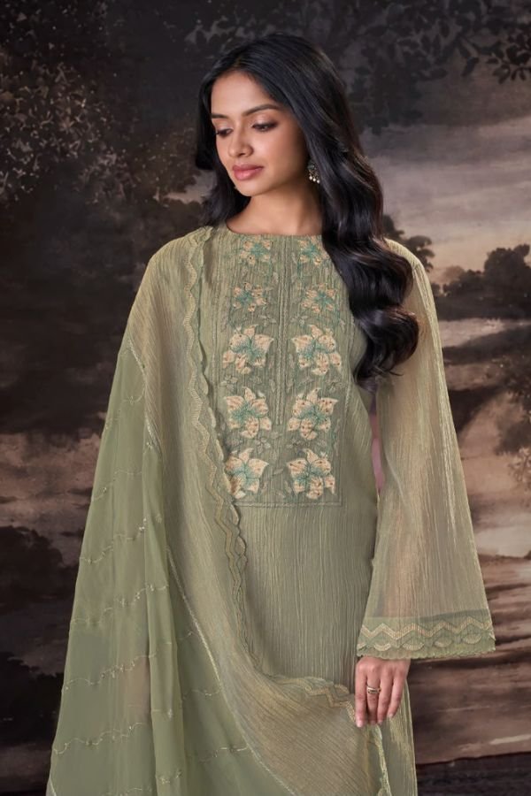 Omtex Priscilla Silk Tissue Crush Ladies Suit 15641-B