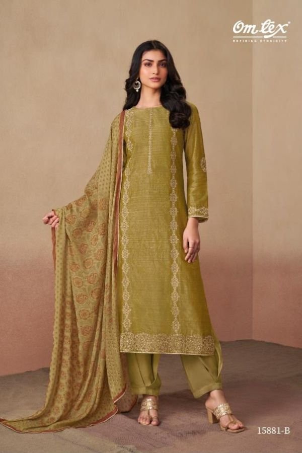 Omtex Tulika Pure Tusser Silk Ladies Suit 15881-B