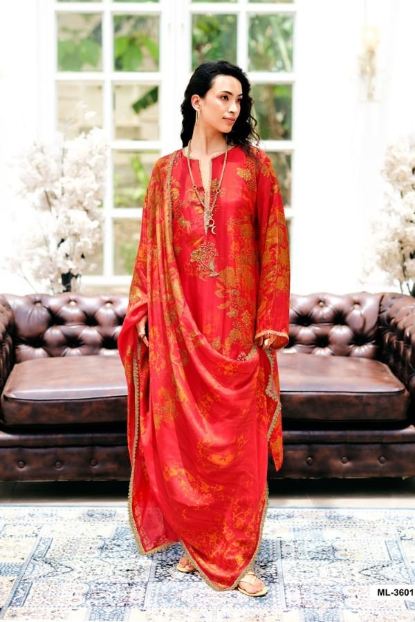 Sanaz Moonlit Viscose Katan Silk Ladies Suit ML-3601