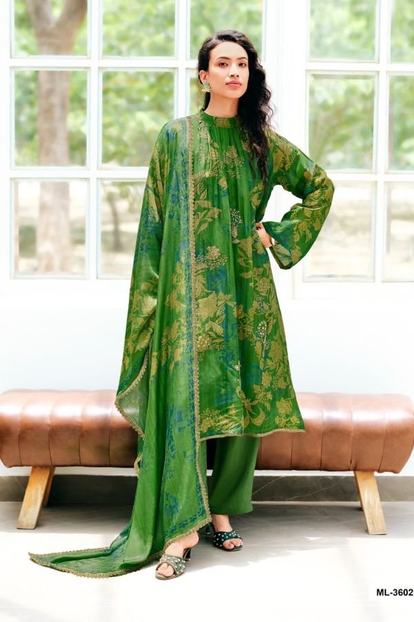 Sanaz Moonlit Viscose Katan Silk Ladies Suit ML-3602