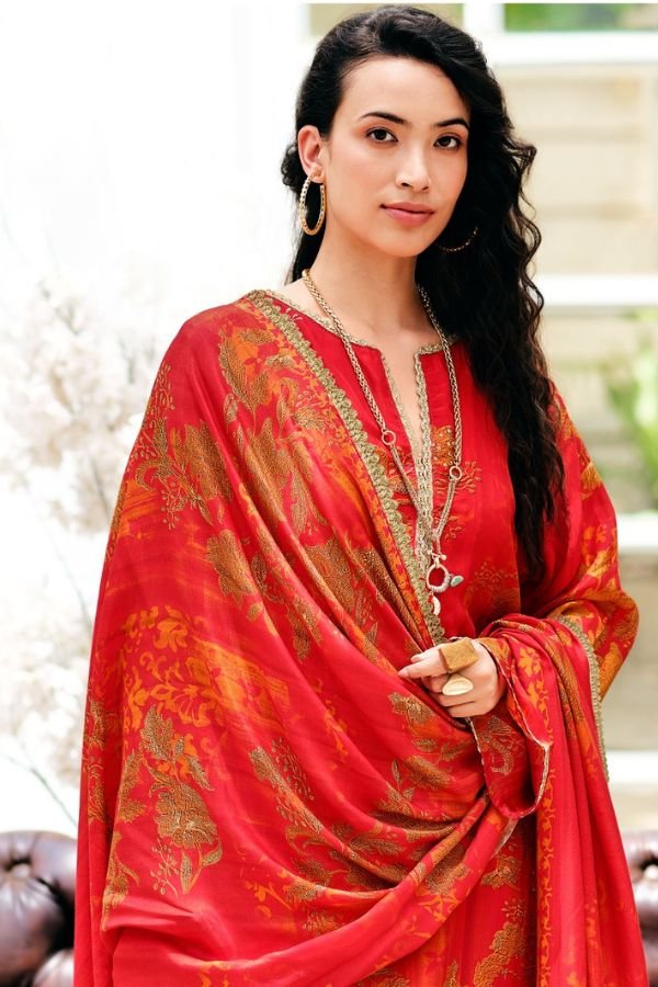 Sanaz Moonlit Viscose Katan Silk Ladies Suit ML-3601