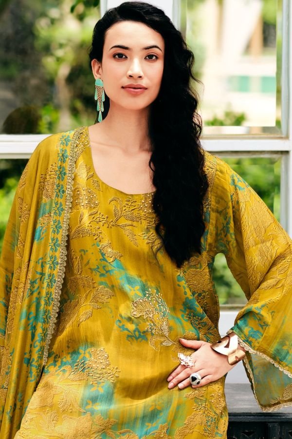 Sanaz Moonlit Viscose Katan Silk Ladies Suit ML-3603