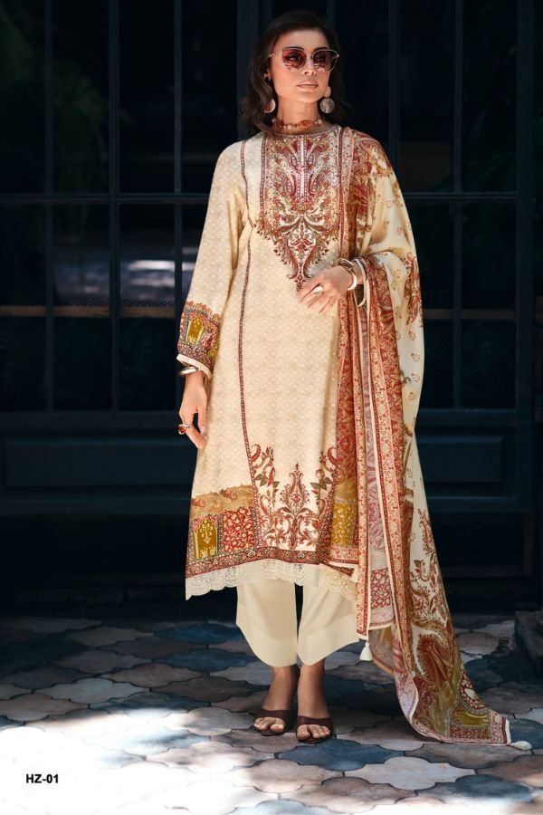 Varsha Fashion Heriz Viscose Rose Silk Ladies Suit HZ-01