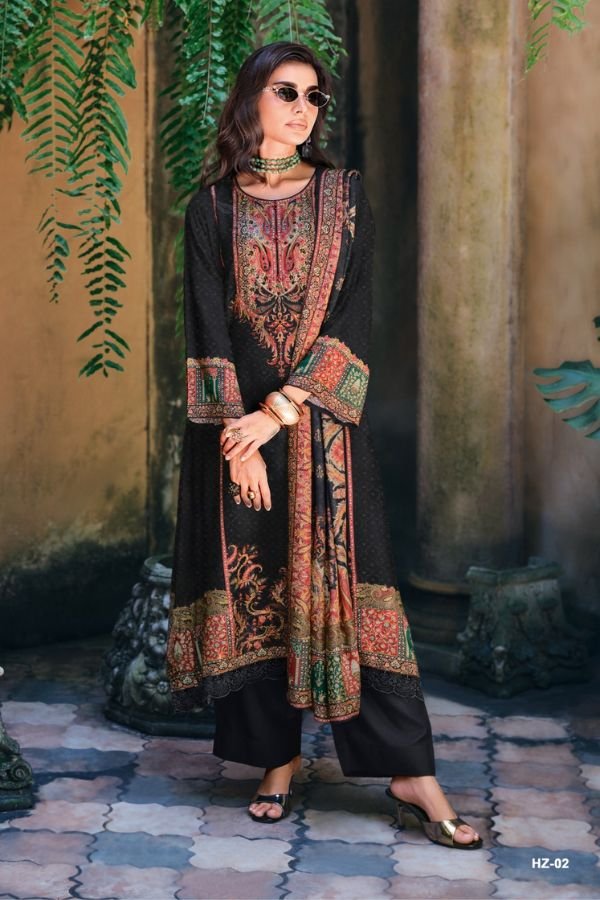 Varsha Fashion Heriz Viscose Rose Silk Ladies Suit HZ-02