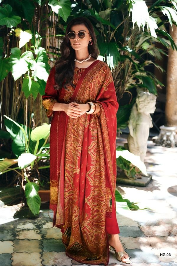Varsha Fashion Heriz Viscose Rose Silk Ladies Suit HZ-03