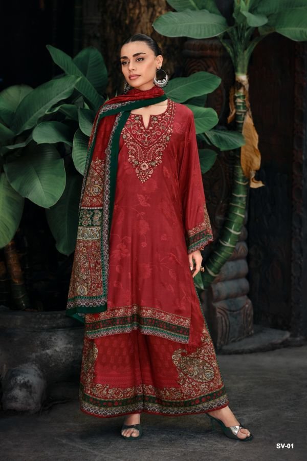 Varsha Fashion Sarv Viscose Cream Silk Ladies Suit SV-01