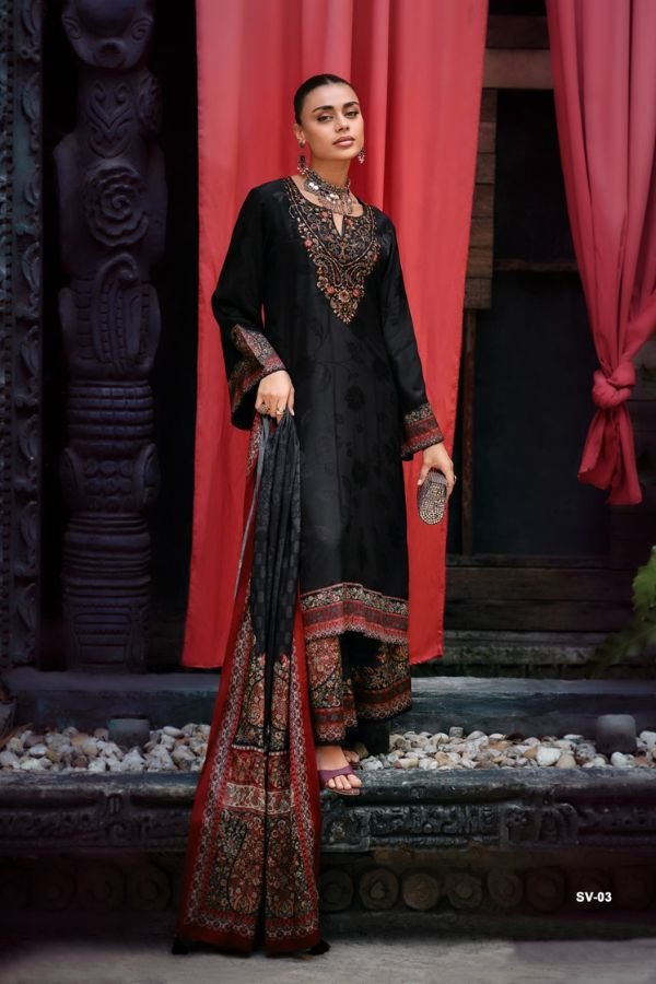 Varsha Fashion Sarv Viscose Cream Silk Ladies Suit SV-03