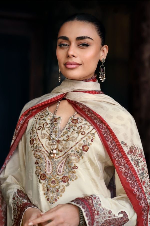 Varsha Fashion Sarv Viscose Cream Silk Ladies Suit SV-04