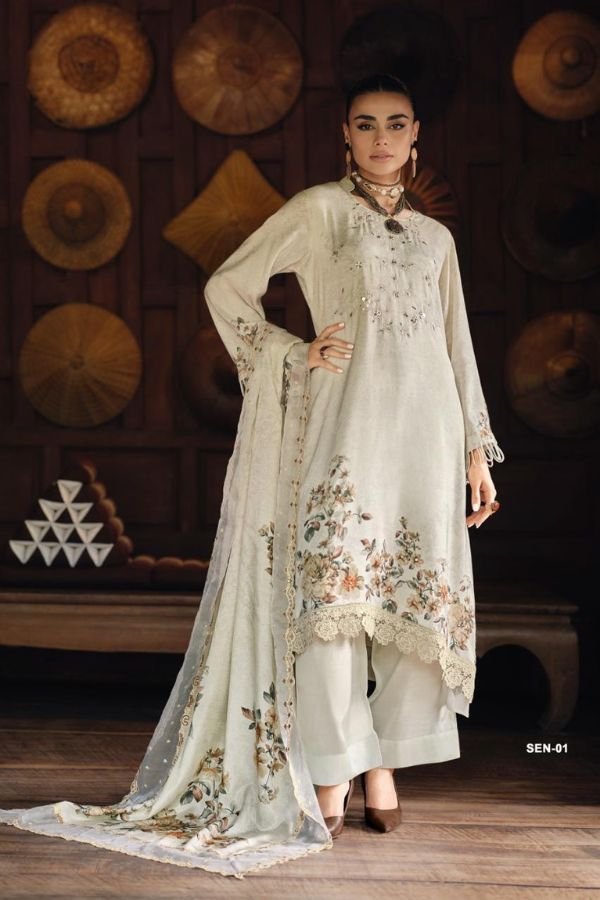 Varsha Fashion Shaah E Noor Vol-01 Muslin Suit SEN-01