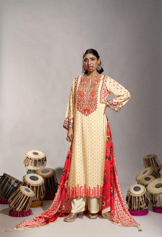 SHIDDAT ENZO 701 Digital Printed Viscose Muslin Suit 701A