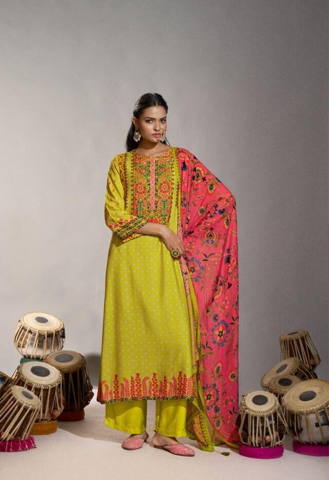SHIDDAT ENZO 701 Digital Printed Viscose Muslin Suit 701D