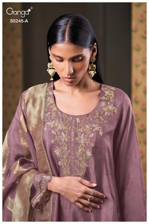 Ganga Fashion Brisaya S5245 Habutai Silk Suit S5245-A