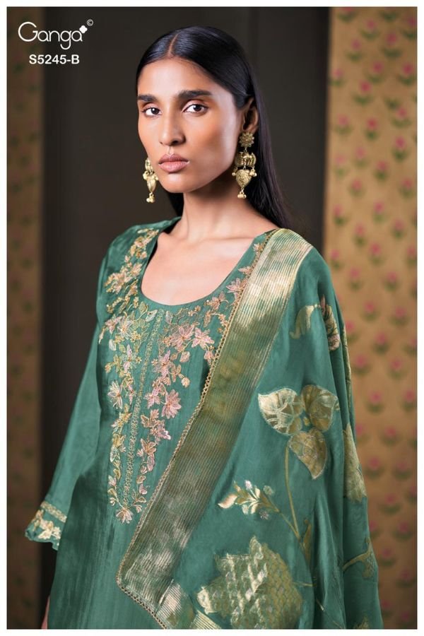 Ganga Fashion Brisaya S5245 Habutai Silk Suit S5245-B