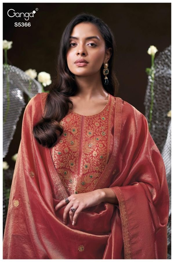 Ganga Fashion Lusana S5366 Premium Pure Silk Suit S5366