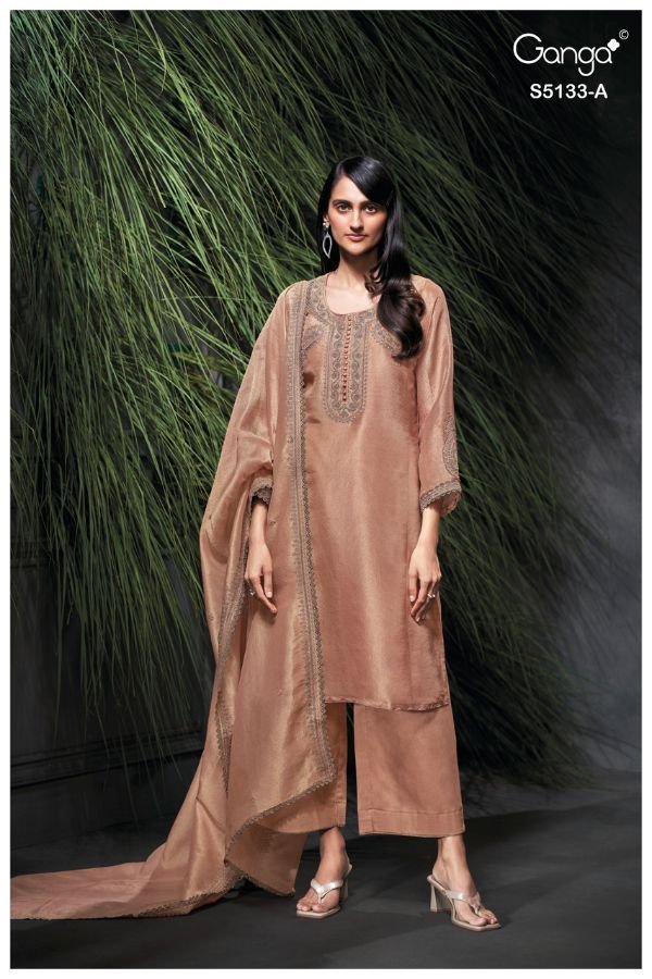 Ganga Fashion Yuliana S5133 Premium Pure Silk Suit S5133-A