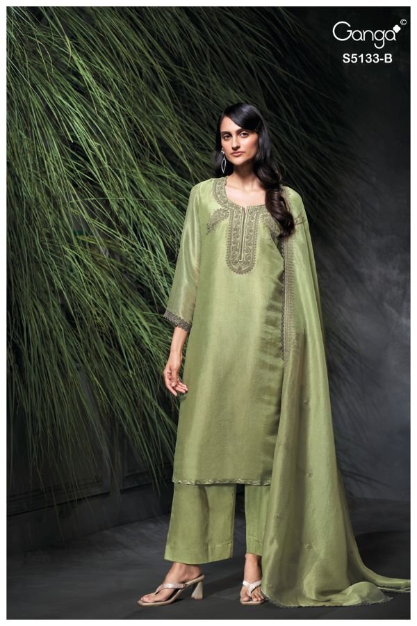 Ganga Fashion Yuliana S5133 Premium Pure Silk Suit S5133-B