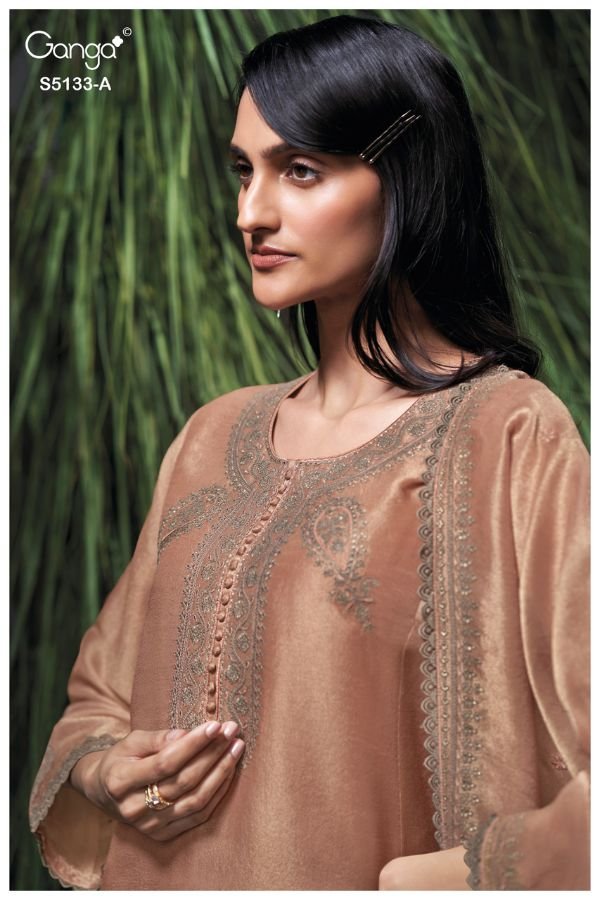 Ganga Fashion Yuliana S5133 Premium Pure Silk Suit S5133-A