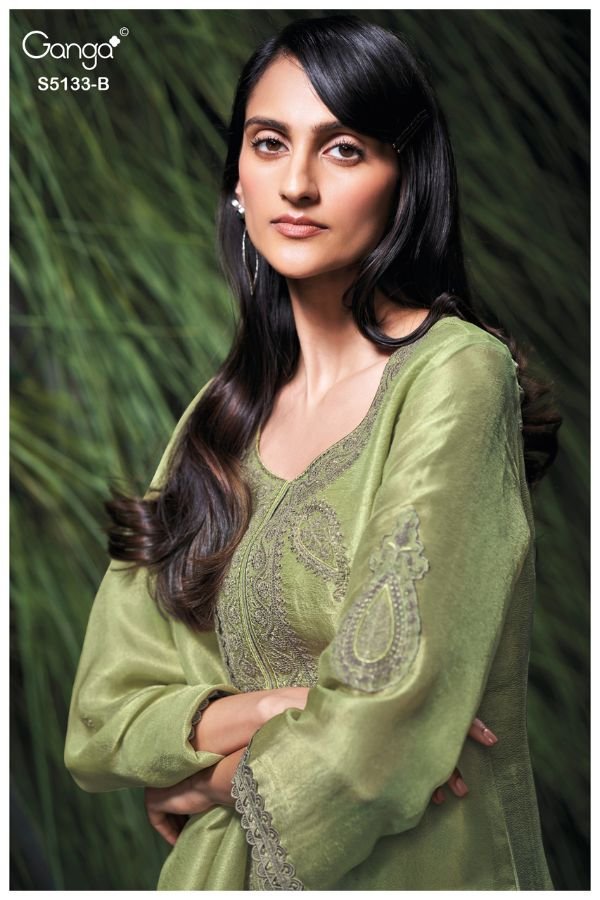 Ganga Fashion Yuliana S5133 Premium Pure Silk Suit S5133-B