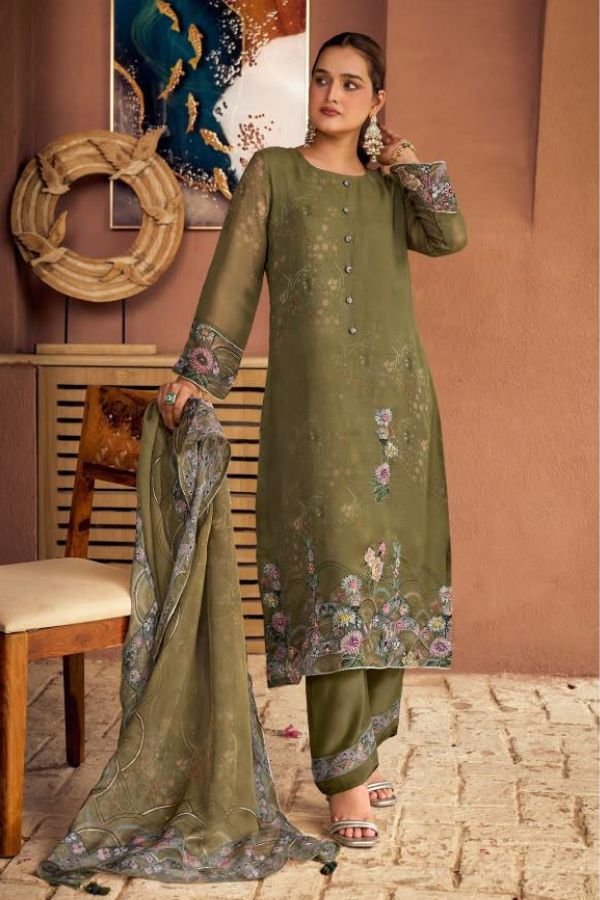 Jay Vijay Prints Mehvish Organza Ladies Suit 3341-B
