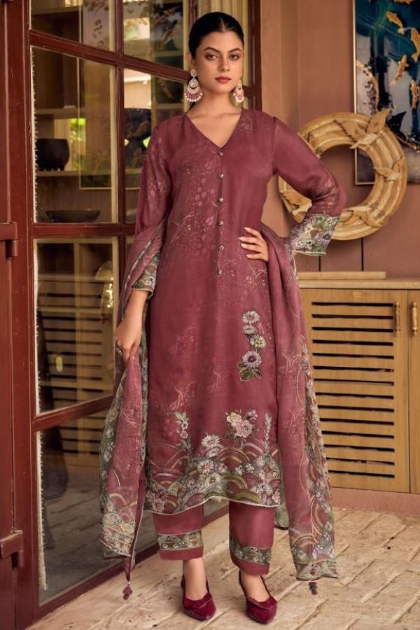 Jay Vijay Prints Mehvish Organza Ladies Suit 3341-C