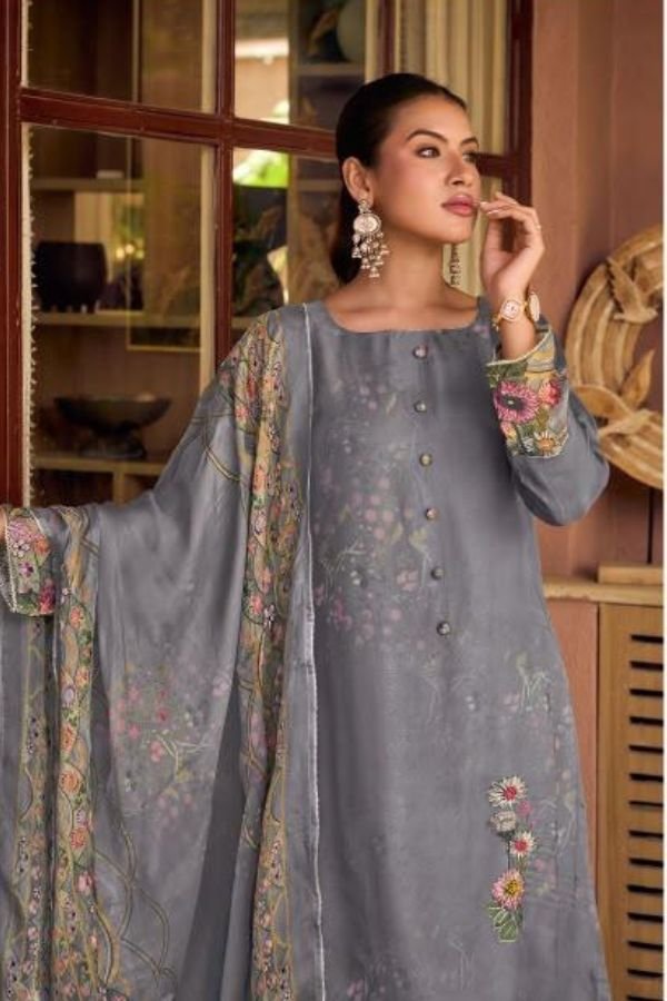 Jay Vijay Prints Mehvish Organza Ladies Suits 3341-A Jay Vijay Prints Mehvish Organza Ladies Suit 3341-A