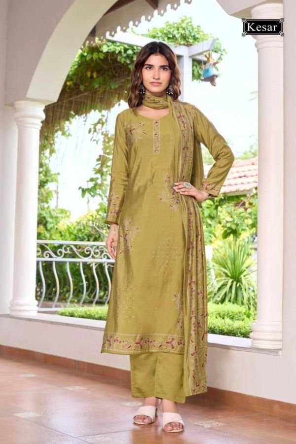 Kesar Karachi Palak Muslin Ladies Salwar Suit 1001