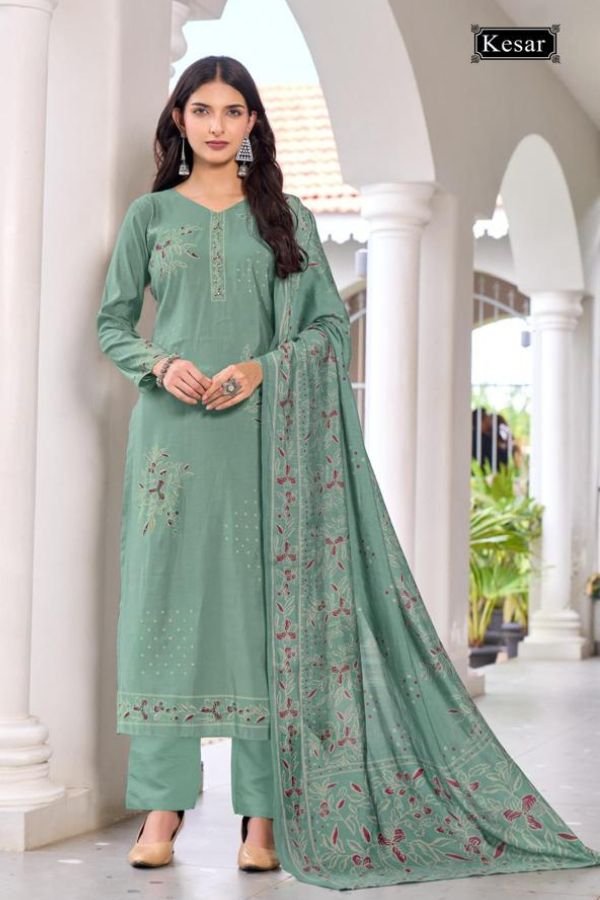 Kesar Karachi Palak Muslin Ladies Salwar Suit 1003