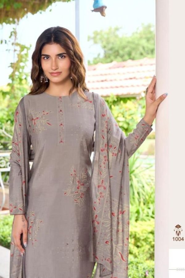 Kesar Karachi Palak Muslin Ladies Salwar Suit 1004