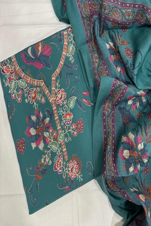 Kesar Karachi Palak Pure Muslin Ladies Salwar Suit 50005