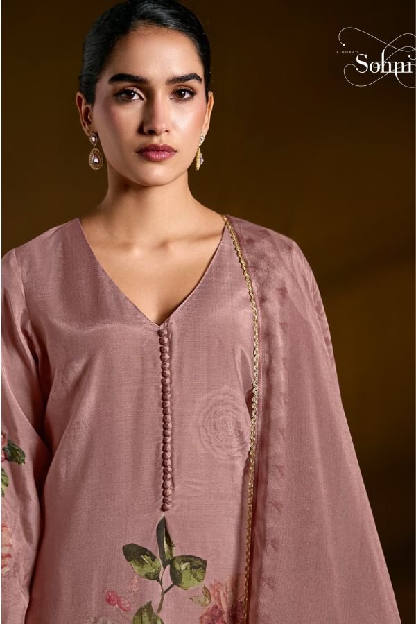 Kimora Fashion Sohni Rosewood Pure Muslin Ladies Suit 943