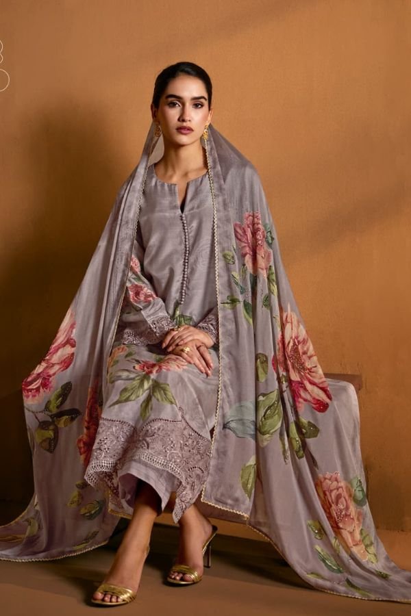 Kimora Fashion Sohni Rosewood Pure Muslin Ladies Suit 944
