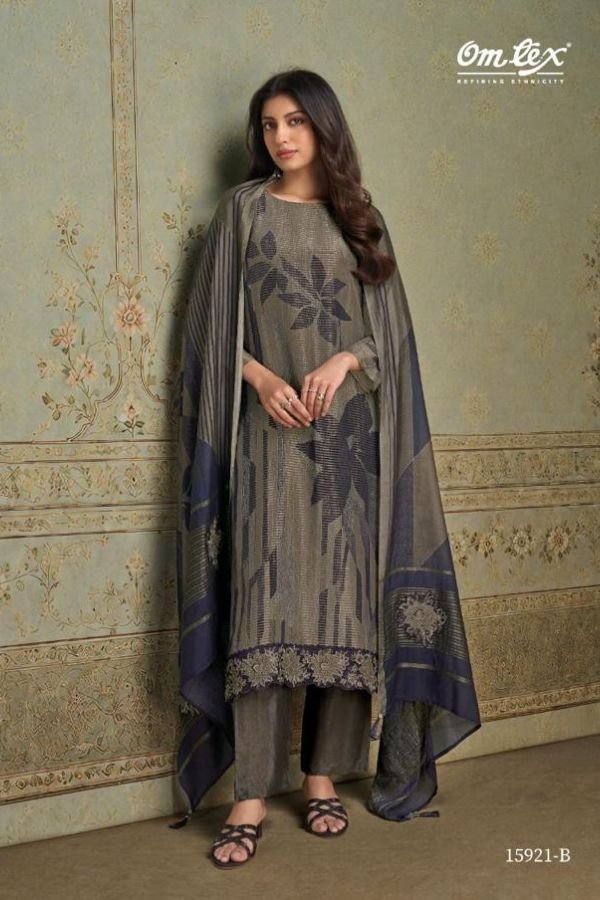 Omtex Amara Crape Stripes Ladies Suit 15921-B